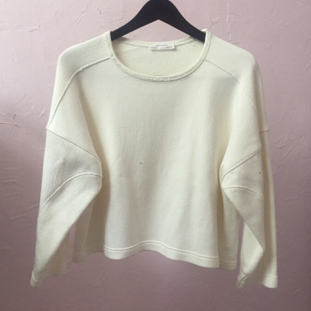 Zara Woman Snow White Crewneck Sweater Sweatshirt Long Sleeve Top